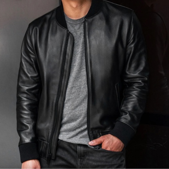 Thursday Bomber Jacket Size Medium Lamb Leather New - Picture 2 of 12